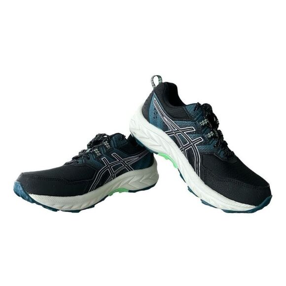 ASICS Black and Teal Running Shoes ASICS Gel Venture 9 Black Digital Violet - Picture 1 of 10